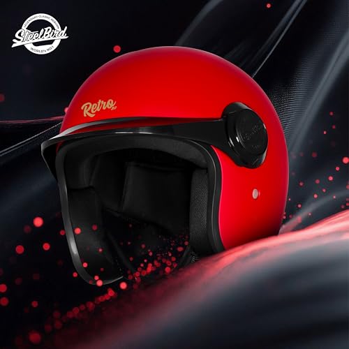 Image of Steelbird SBH 65 Retro 3.0 DOT and ISI Certified Open Face Helmet for Men and Women