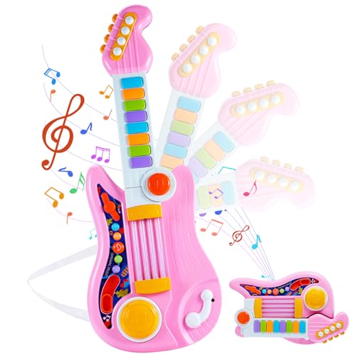 Herenear Gitarre Kinder Spielzeug, 2 IN 1 Kinder Gitarrenspielzeug &...