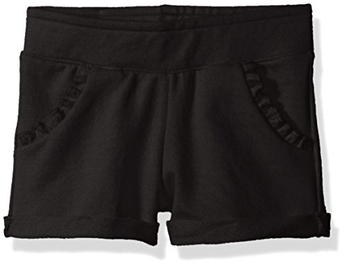 Hanes Little Girls' Ruffle Pocket Short, Ebony, Small