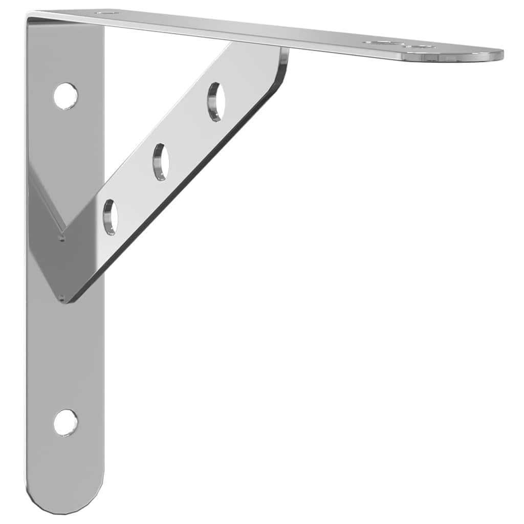 Soportes para estanterías (4 unidades, 23,5 x 2,5 x 15,5 cm, acero inoxidable, robusto, soporte de pared para estantes flotantes, consola de estantería, almacenamiento de garaje, capacidad de