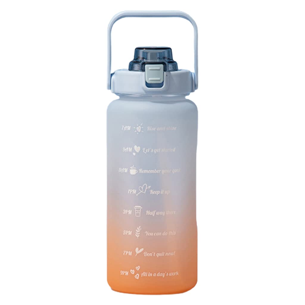 Elnwnnkc Drinking Bottle Leak-Proof Free Suitable for As Drinking Water Reminder with Lid Handles for Outdoor Sports Water Cup with Straw