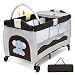 Giantex Nursery Center Playyard Baby Crib Set Portable Nest Bassinet Bed Infant Kids Travel Playpen Pack Deluxe Double-Layer Beds Pocket Diapter Changer Cribs Nursery Centers w/Bag & Caster