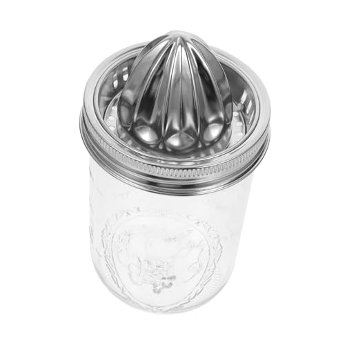 Garneck Jar Zitronenpresse Aus Glas Mit 480ml Behälter Manuelle Zitruspresse Für Limetten - Orangen Und Zitronen Ideal Für Küche - Bar Und Frische Säfte Zuhause