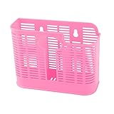 ruilogod cucina di plastica hollow out 3 scomparti bacchette holder cage organizer rosa