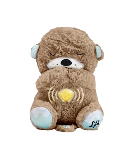 Image of AGC Breathing Teddy Bear with Music for Baby Sensory Sleep Lights Rhythmic Soft Toy, Lights and Breathing Motion, Teddy Bear with Lights | Best Gift for Kids (Dark Brown)