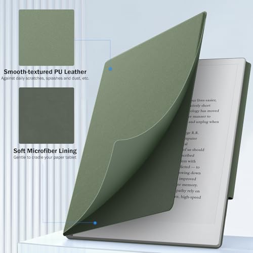 Image of MoKo Case for Remarkable 2 Tablet 10.3 inch with Pen Holder, Celadon | Ultra-Thin, Back Magnetic Design, Smart Folio Cover