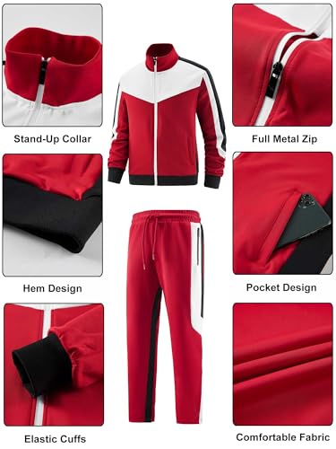 ANOTWENER Mens Casual 2 Piece Tracksuit Sets Long Sleeve Full Zip Jacket and Sweatpants Sweatsuit Outfits4