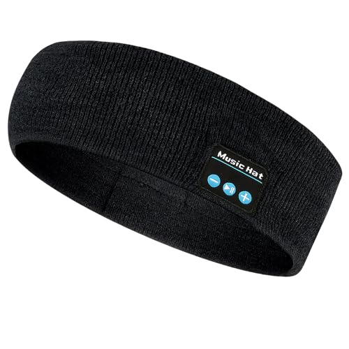 Stirnband Kopfhörer Bluetooth Sport HiFi Stereo Tech mit 6-10 Std Spielzeit Schlafkopfhörer Atmungsaktives Schweißabsorbierendes Kopfhörer Seitlichen Reglern Laufen Yoga Männer Frauen