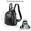 HUAZHIMAO Kleiner Rucksack Damen PU Leder Rucksäcke Elegant Klein Rucksackhandtaschen Mini 3 in 1 Cityrucksack Tagesrucksack Frauen Rucksacktasche Wasserdichte Umhängetaschen Schultertasche (Grau) #2