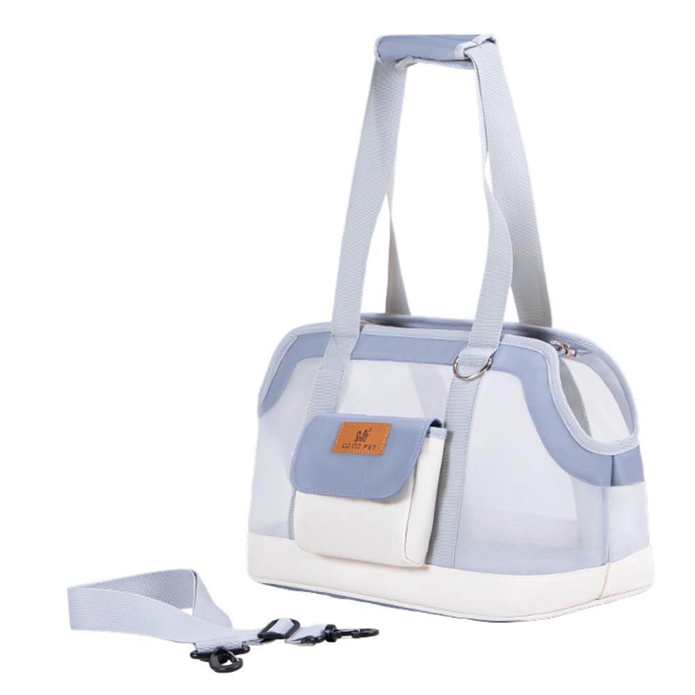 Bolsa portátil para gatos, transpirable, resistente al desgaste, bolsa de hombro portátil para perros pequeños y gatos, tela Oxford, antiarañazos, resistente a la suciedad, diseño de gran capacidad