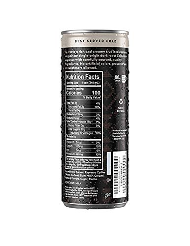 Peet's True Iced Espresso Variety: Mocha, Vanilla Latte, Black and White, Caramel Macchiato 8 ounce (Pack of 12)