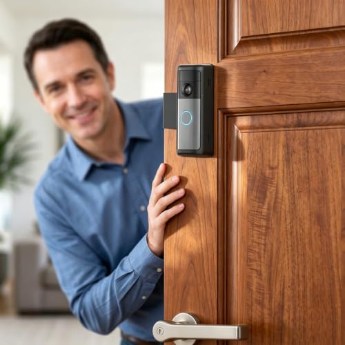 Image of Anti-Theft Ring Doorbell Mount Compatible with Battery Doorbell /Pro /Plus(2nd Gen), No-Drill Doorbell Mounting Bracket Accessories for Inward Swing Door 2026(newest model)