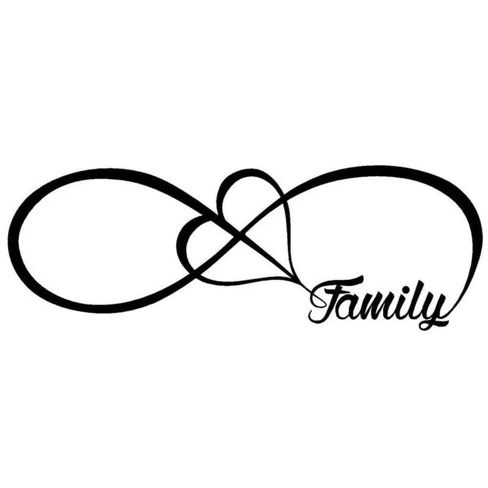 Love Heart Forever Symbol Reflective Styling Automobiles Accessories Vinyl Decal 20cm*7cm(Black)