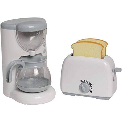 Constructive Playthings Appliances Toaster and Coffee Machine Set for Toy Kitchens, Pretend Play Action-Fun Kitchen Mixing Appliances for Ages 3+