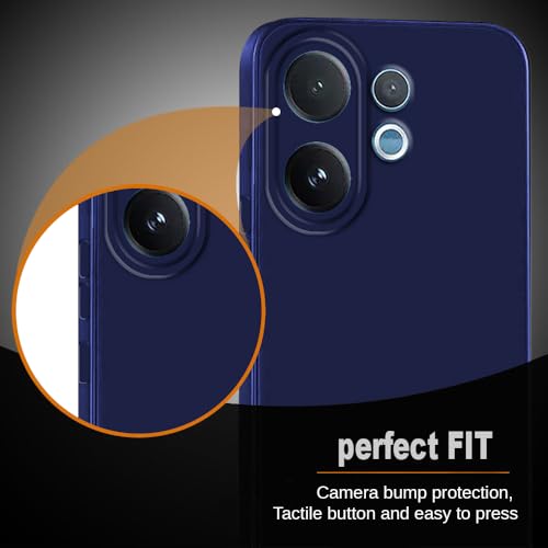 Image of Back Cover for Vivo V60 5G / V60e 5G / T4 Pro 5G | Full Camera Protection | Premium Liquid Silicon Case | Flexible Bumper Case for Vivo V60 5G / V60e 5G / T4 Pro 5G (Dark Blue)
