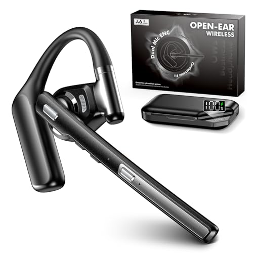 Bluetooth Headset V6.0, Open Ear Wireless Earpiece with...