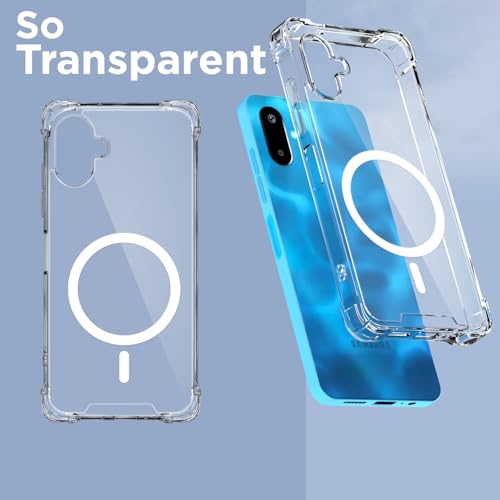 Image of Amazon Basics Back Cover for Samsung Galaxy F06 5G / M06 5G Mag-Safe Shockproof PC + TPU Protective Case Magnetic Support Bumper Case (Transparent Mag-Safe)