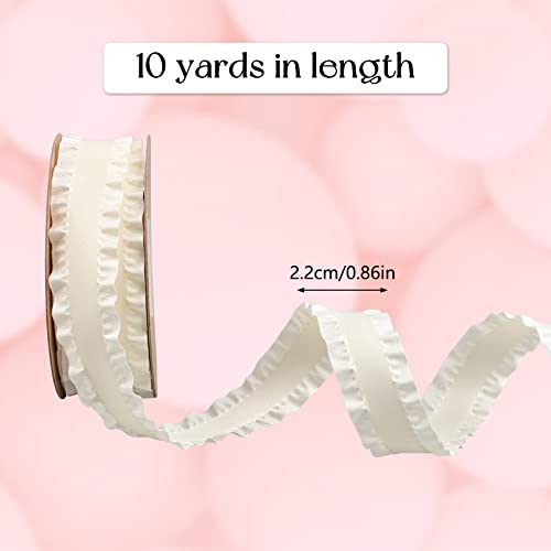 URROMA Beige Ruffled Satin Ribbon - Image 2