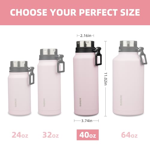 Image of BJPKPK 40oz Large Insulated Water Bottle with Handle, Stainless Steel | Leak-Proof BPA-Free Large Water Bottle, Stainless Steel Vacuum Insulated Bottle for Gym, Work, Outdoor & Everyday Use
