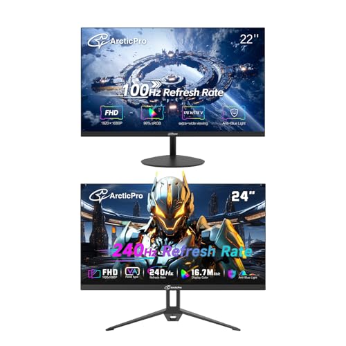 Image of ArcticPro Gaming Monitor 144Hz 240Hz, FHD 1080p, 1ms, Adaptive sync, 3000:1 Contrast, PC Monitor, 3-Sided Frameless, Ultra Slim, 120% sRGB, Bluelight Filter
