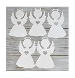 White Angel Cut outs - Christmas Holiday Decoration - Set of 30 - Winter Holiday Crafts (White Angel with heart)