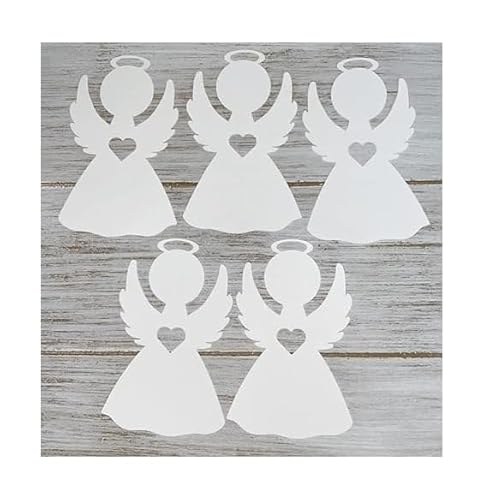 White Angel Cut outs - Christmas Holiday Decoration - Set of 30 - Winter Holiday Crafts (White Angel with heart)