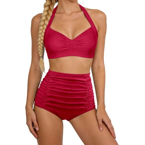 Tankini de dos piezas con lazos laterales contra la falta de soporte