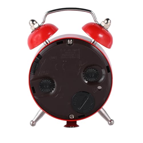 EXQUIMEUBLE 米字旗パターン目覚まし時計 ミニベッドサイドクロック 静音設計 学生用アラーム 寮や寝室に レッドデスクトップ装飾