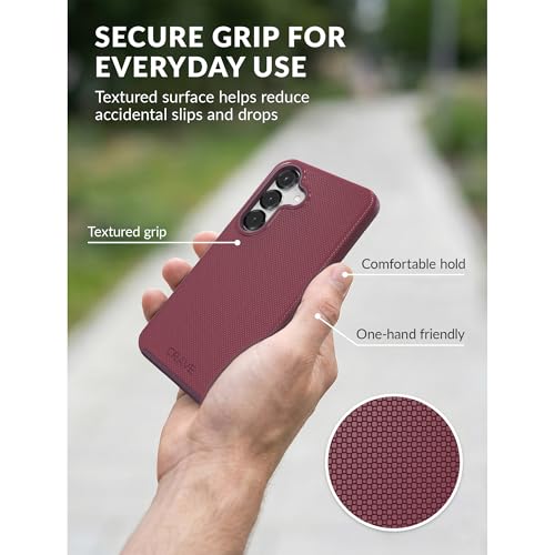 Image of Crave Compatible with Samsung Galaxy S25 Case (6.2 inch), Slim Fit, Shockproof Dual Layer Grip, Wireless Charging Compatible - Berry