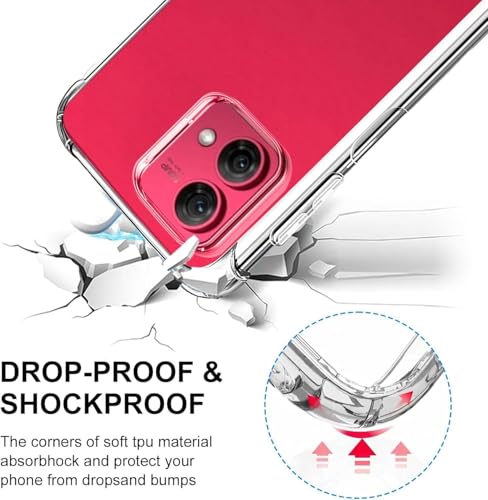 Image of REALCASE Silicone Moto G84 5G Back Cover Case, Scratch Resistant Protective Crystal Clear Transparent Shock Proof Bumper Back Cover Case for Moto G84 5G