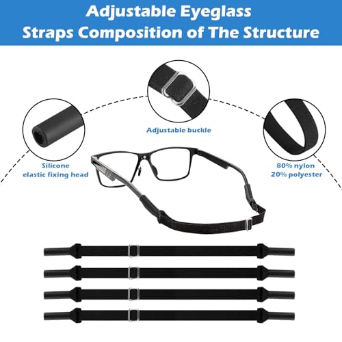 Image of 4PCS Specs Holder Strap, Adjustable Eyewear Retainer Straps for Men and Women