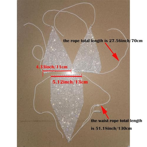 Women Rhinestone Bra Panties Sets Crystal Bikini Underwear Thong Body Chain Top Bra Sequin Brief Crop Top2