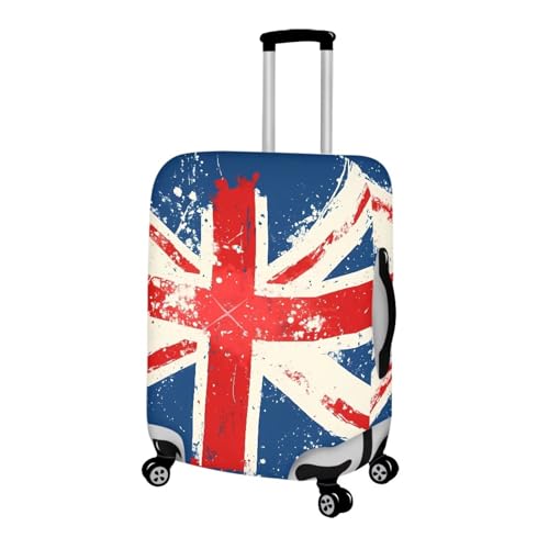Pzuqiu Housse de bagage anti-rayures pour valise, accessoires de protection pour enfants et adultes, Drapeau anglais, M (22-24 inch suitcase)