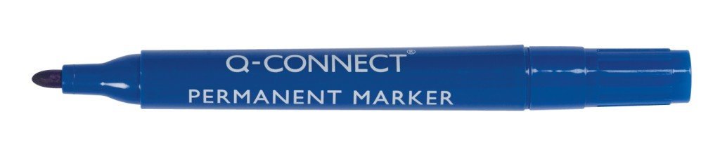 Q-Connect Blue Permanent Marker Pen Bullet Tip (Pack Of 10) - Kf26046