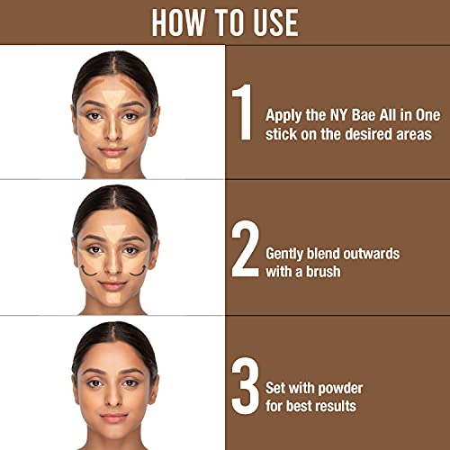 Image of NY Bae All In One Stick - Foundation Concealer Contour Color Corrector Stick | Flawless Texture, Natural Finish | For Dusky Skin - Do the Harlem Dance - Toffee 6