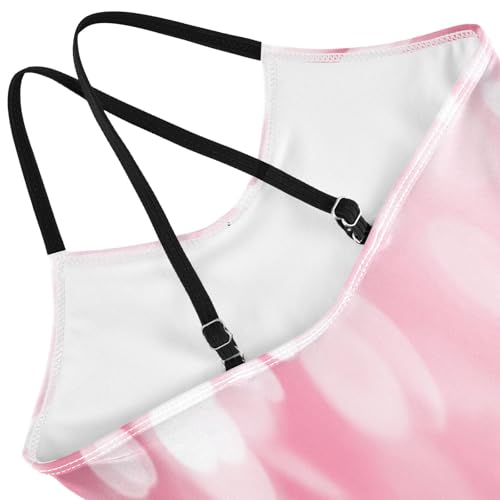 Girls Swimming Suits Beach Swim Suits Kids 3-10 Y with Adjustable Shoulder Strap, Pink Tulips Bouquet Pink4