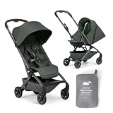 Joolz Aer2 Travel Stroller + Nest-to-Seat + Rain Cover Bundle – Lightweight Newborn to Toddler Travel System, One-Hand Fold, Airplane Compatible, Parent-Facing & Forward-Facing, Forest Green