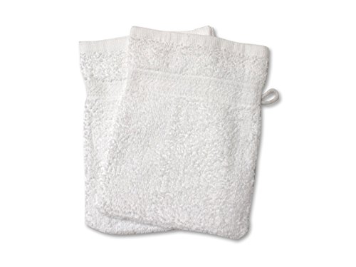 Set di 2 guanti da bagno TINTA UNITA Bianco 450 g/m2