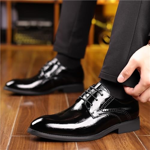 Mens Lace up Summer Business Dress Shoes Leather Casual Wedding Office Commuting Breathable Stylish Oxford Shoes4