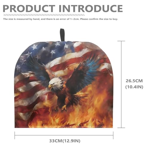 Image of Tea Cosy Tea Pot Cozies Cover Insulating Keep Warm Teapot Dust Cover Gift for Holiday Home Party Decor July 4th Patriotic American Flag Eagle Flame Print