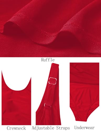 Image of CiCiBird Women One Piece Tummy Control Swimsuit Modest Swim Dress Bathing Suit Skirt Swimwear