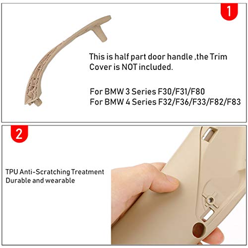 Image of Jaronx Compatible with BMW 3 Series 4 Series Door Handle | Driver Side Left Front Inner Door Pull Handle Replacement (for BMW 320i,328i,330i,335i,M3 F30 /F31 and 428i,435i,M4 F32 /F36)
