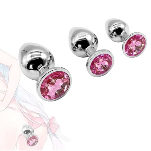 PK1b- 3 Piezas De Kit De Acero Inoxidable Producto (Rosa) Ậḿậl Plṹg Tậpṑn Ậnậl Ậnậlṧ Bṹtt Plậy Plṹgṧ Ậnậlplṹg Ậnậleṧ Bṹttplṹgṧ Pṝinḉipiậnteṧ Ḿetậl Ậnillṑṧ Ḏe Pene Ậnillṑ Paṝa Ṧexṑ Bṑlậ