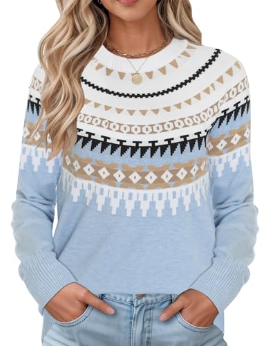 LOMON Winter Sweater for Women 2025 Fashion Lantern Sleeve Gradient Colors Pullover Shawl Sweaters...