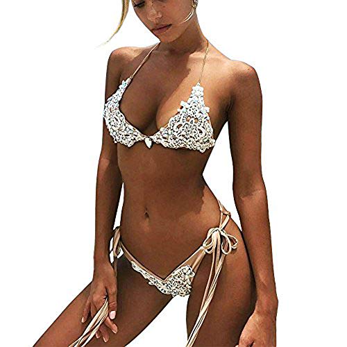 YAUASOPA Women 2PCS Sequins Bikini Set Tankini Sexy Bra Swimsuit Praty Bathing Suit