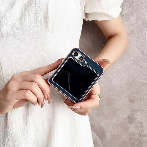 Coque rigide en plastique Housse antichoc Bleu Galaxy Z Flip4 cuir