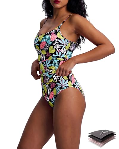 Image of Period Swimwear for Teens One Piece Ultra-Thin Quick-Dry Leakproof Tummy Control Swim Suit ,Multi