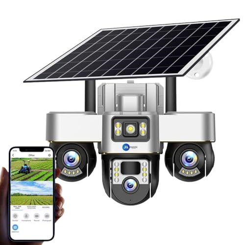 Image of Maizic Smarthome TRIGENIE 4G Solar with 1 Year Free Data | 6MPx3 Triple Lens /Screen AI Triple PTZ Outdoor CCTV Camera | 360 View | Color Night Vision | Human Detection | 2-Way Audio