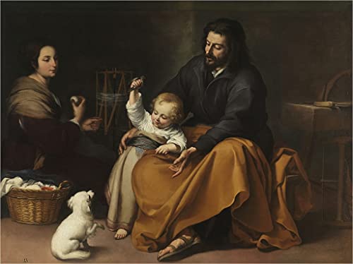 Affiche Sainte Famille au petit oiseau décoration murale pour salon