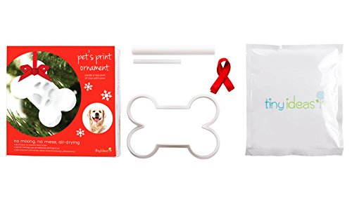 Tiny Ideas Pet Paw Print Bone Ornament, Dog Or Cat Pawprint Diy Clay Impression Kit, Dog Christmas Tree Ornament, Pet Memorial Or New Pet Owner Keepsake, Holiday Pet Decor #TOP1